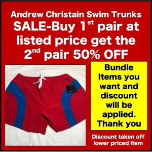 Andrew Christian Swim Trunks Red-Blue